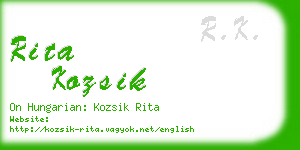 rita kozsik business card